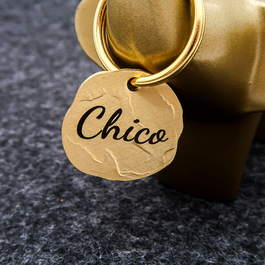 Médaille vintage extravagante pour chien personnalisée avec gravure, matériel en laiton, 25mm