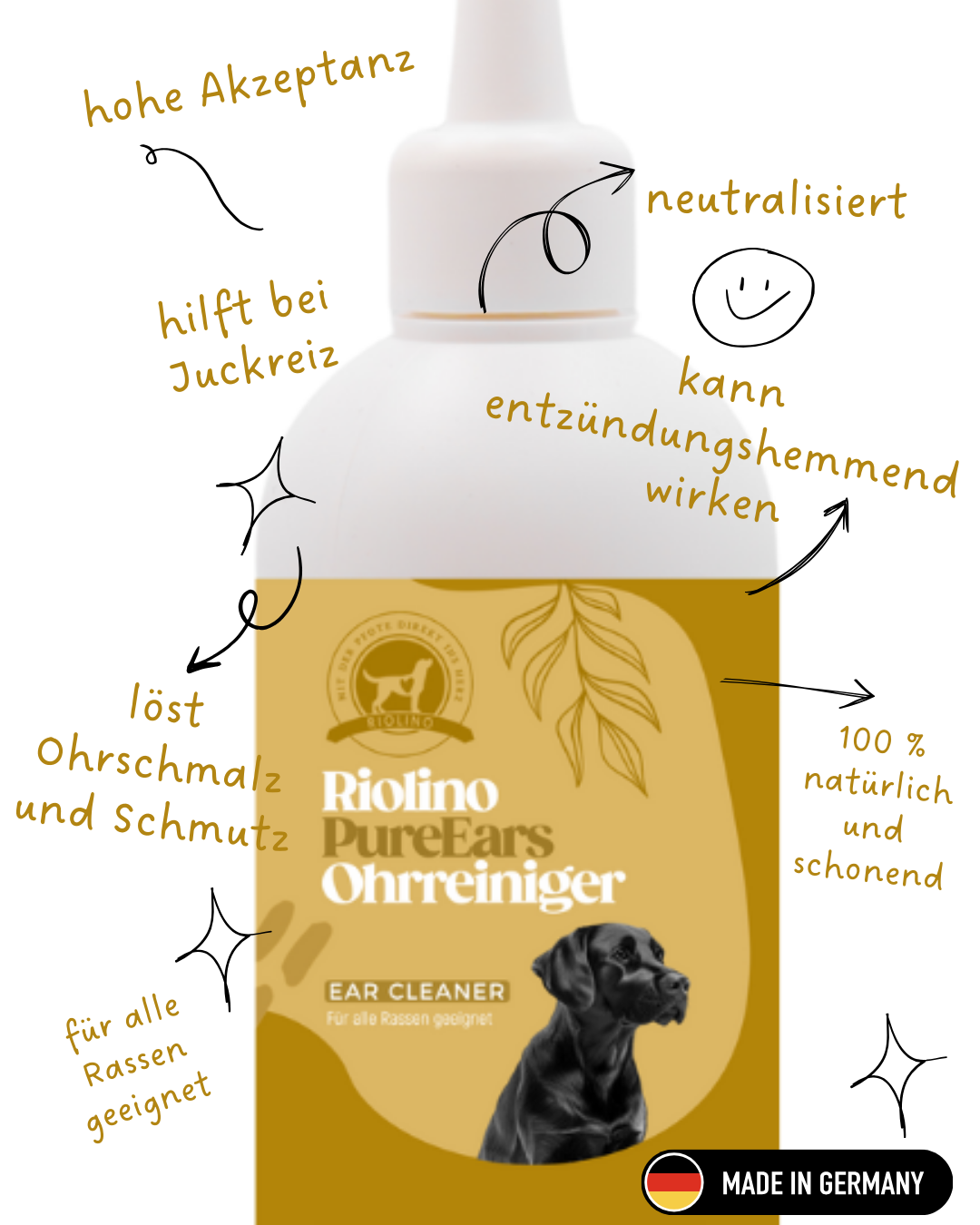 Riolino PureEars- Nettoyage en douceur pour les oreilles sensibles