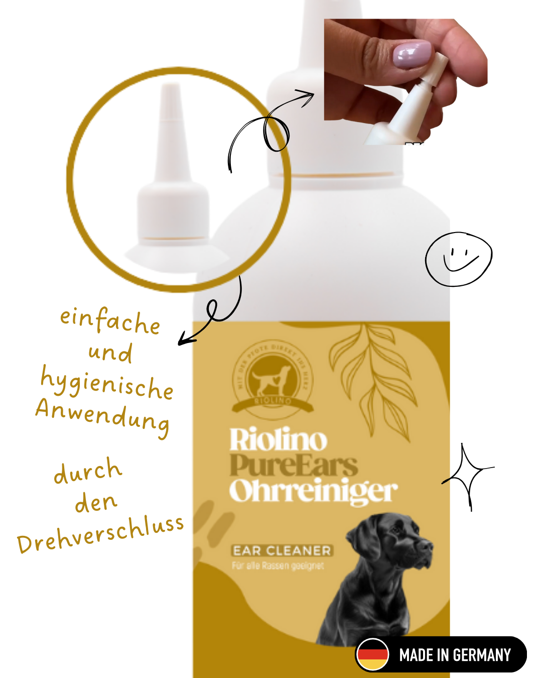 Riolino PureEars- Nettoyage en douceur pour les oreilles sensibles