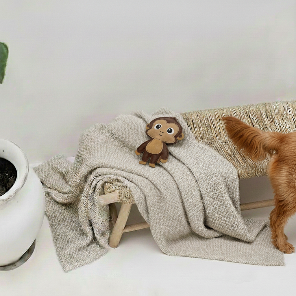 BUDDY. Jouet pour chien en cuir "Singe"