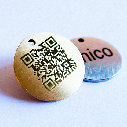 Médaille SOS pour chien avec gravure QR Code et nom / téléphone / Tasso