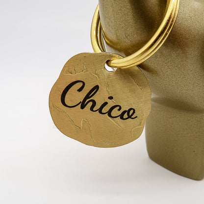 Médaille vintage extravagante pour chien personnalisée avec gravure, matériel en laiton, 25mm