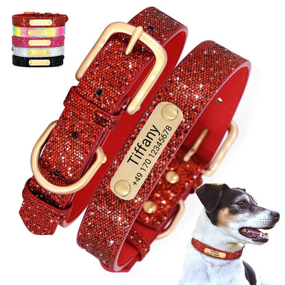 Collier de chien "Tiffany" personnalisé avec nom et téléphone. Gravure au laser incluse.