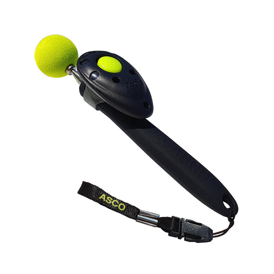 ASCO ClickStick - Target Stick avec Premium Clicker amovible - Tige de Target pour chiens chats Clickertraining - Targetstick extensible avec clicker supplémentaire - Tige de Target pour Target-Training