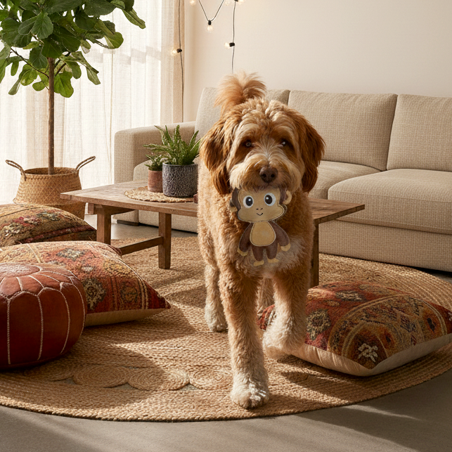 BUDDY. Jouet pour chien en cuir "Singe" 