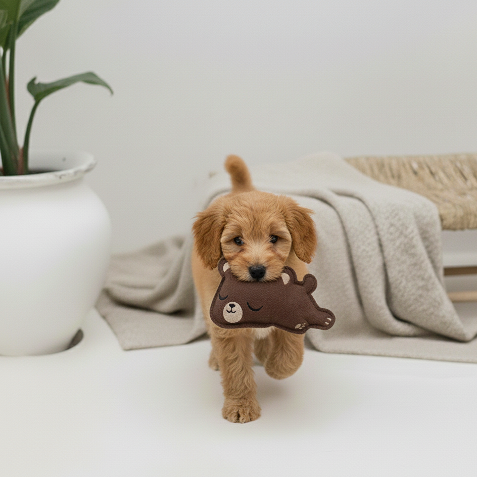 BUDDY. Jouet pour chien en cuir "Petit Ours" 