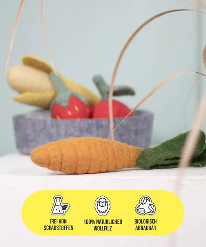 BUDDY. Jouet pour chien en feutre de laine "Carotte" 