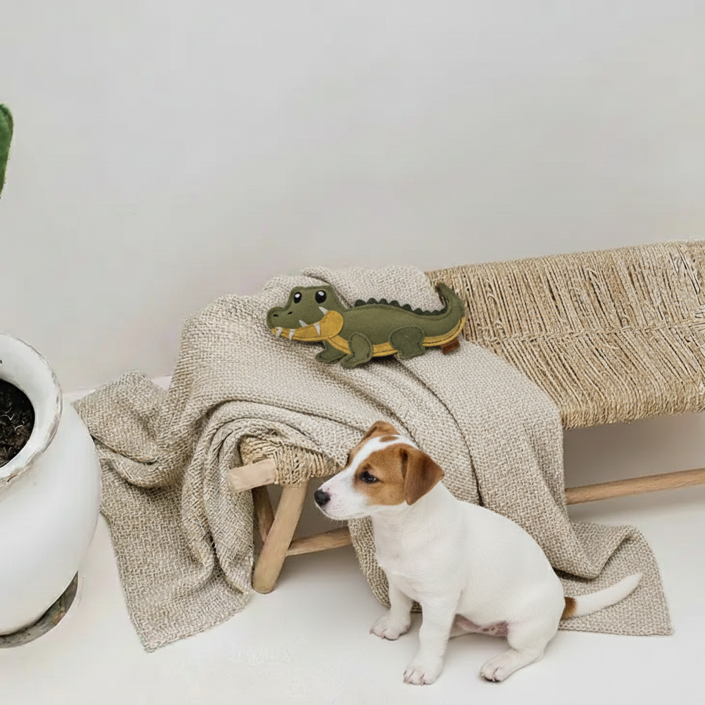 BUDDY. Jouet pour chien en cuir "Crocodile" 